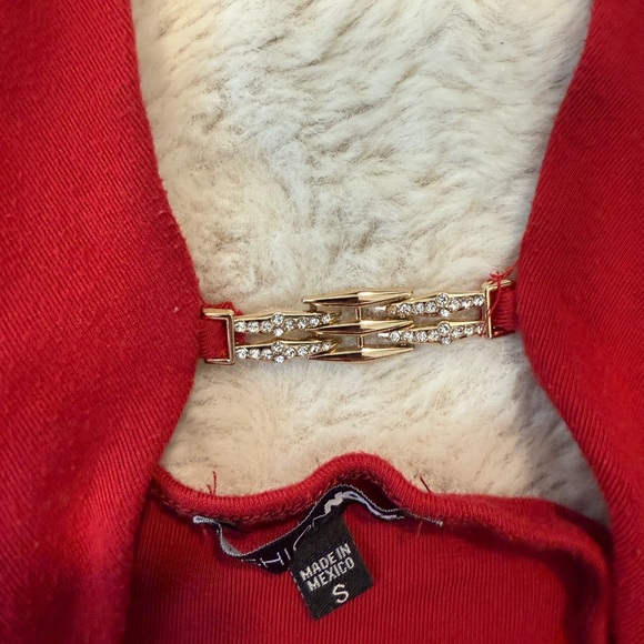 Fashion Nova Red Top with Gold Embellishment - Picture 2 of 2